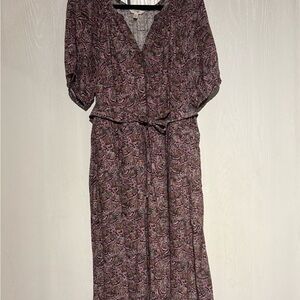 Terra & Sky Red Pleated Sundress with Bishop Sleeves